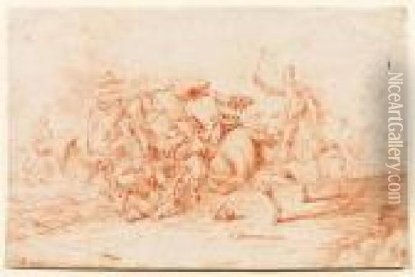 Cavalry Battle Oil Painting - Dirck Maas