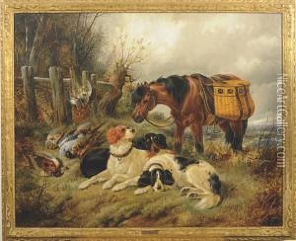 Resting After The Hunt Oil Painting - John Gifford