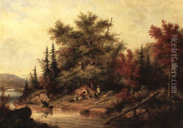 Indians Camping Oil Painting - Cornelius David Krieghoff