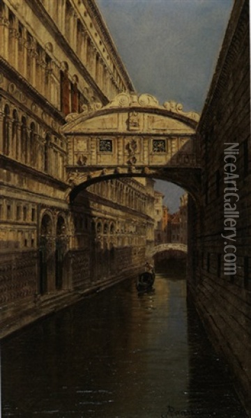 Ponte Dei Sospiri Venezia Oil Painting - Antonietta Brandeis