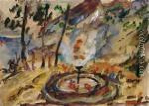 Springbrunnen Im Garten Am Walchensee Oil Painting - Lovis (Franz Heinrich Louis) Corinth