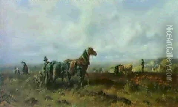 Feldarbeit Oil Painting - Ludwig Hartmann