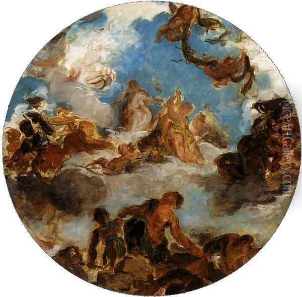 Sketch for Peace Descends to Earth Oil Painting - Eugene Delacroix