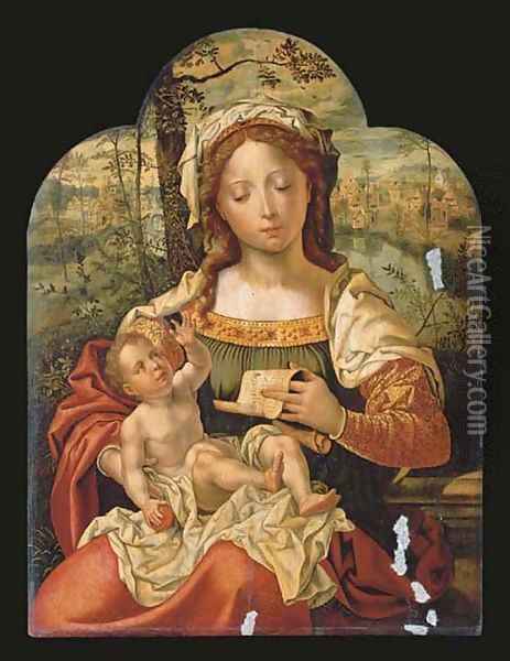 The Virgin and Child Oil Painting - Pieter Coecke Van Aelst