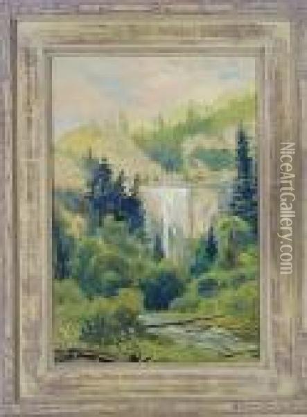 The Waterfall, Adirondacks Oil Painting - Louis Michel Eilshemius