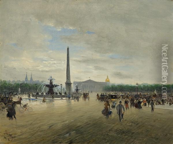 Place De La Concorde, Paris Oil Painting - Frank Myers Boggs