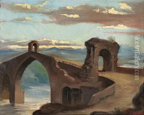 El Pont Del Diable Oil Painting - Enric Ferau