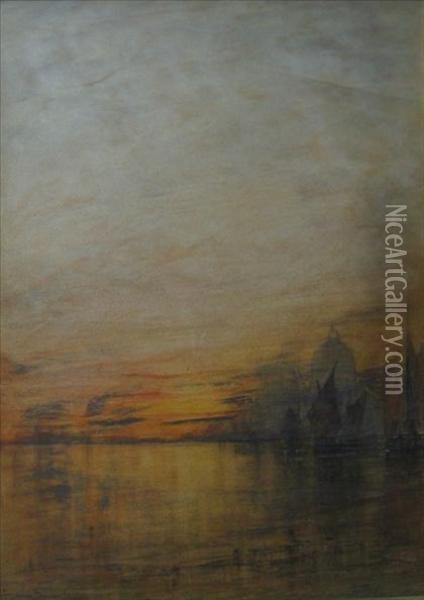 Venice At Twilight Oil Painting - William Gedney Bunce