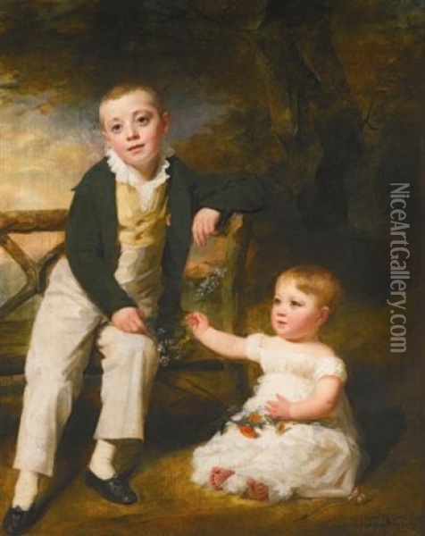 Portrait Of Willoughby And Arthur Wood Oil Painting - Sir Henry Raeburn