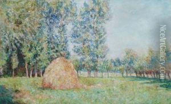 Meule De Foin Dans Un Pre Oil Painting - Blanche Hoschede-Monet