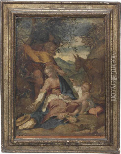 The Rest On The Flight To Egypt Oil Painting - Federico Fiori Barocci