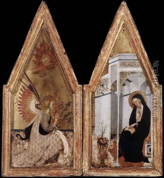 Annunciation c. 1383 Oil Painting - Manfredi de Battilor Bartolo Di Fredi Fredi