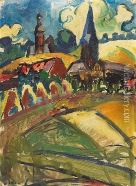 Schwarzrheindorf (blick Auf Vilich) Oil Painting - Hans Thuar