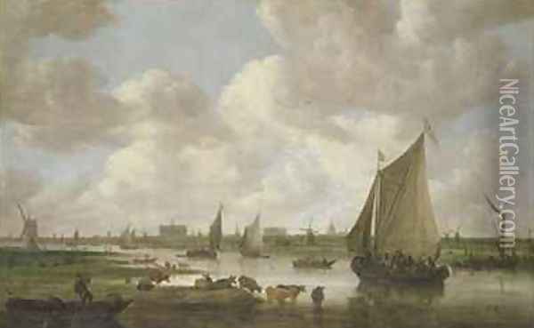 A View of Leiden from the North East Oil Painting - Jan van Goyen
