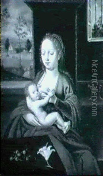 Madonnan Och Barnet Oil Painting - Joos Van Cleve