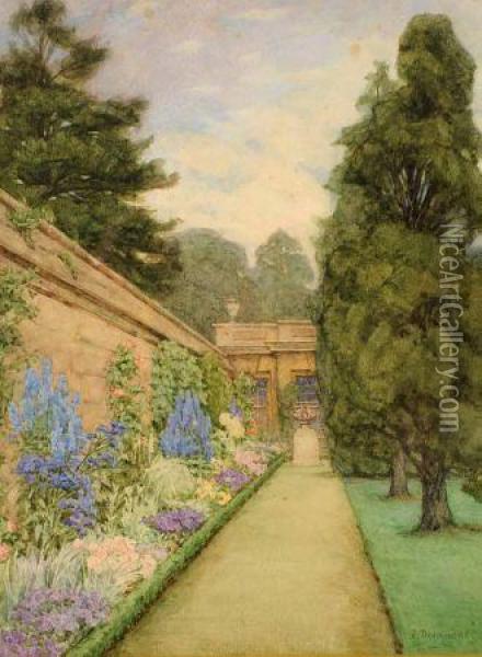 A Walled Garden In Summer Oil Painting - Frances Drummond
