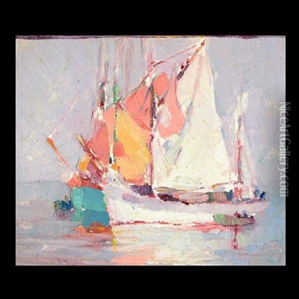 French Tuna Boats I Oil Painting - George Kennedy Brandriff