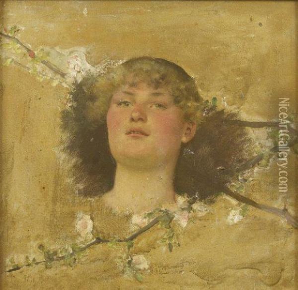 Portrait De Femme, Etude Oil Painting - Eugene Buland