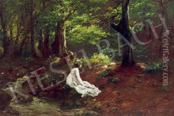 In The Forest (rendezvous) Oil Painting - Antal (Laszlo) Neogrady
