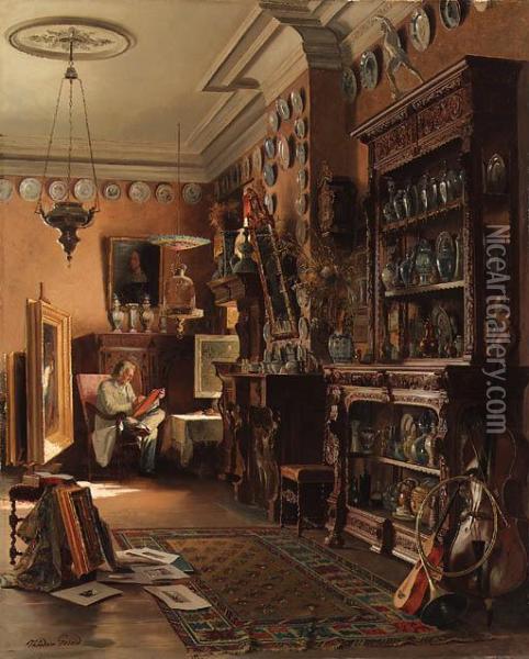 The Collector's Studio Oil Painting - Theodore Gerard