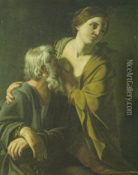 La Carita Romana Oil Painting - Bartolomeo Manfredi