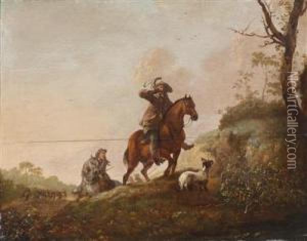 A Hunting Party Oil Painting - Abraham Van Calraet