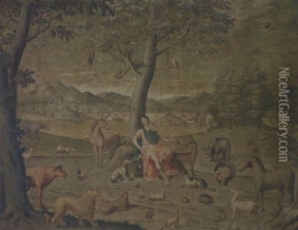 Orpheus Unter Den Tieren Oil Painting - Sinibaldo Scorza