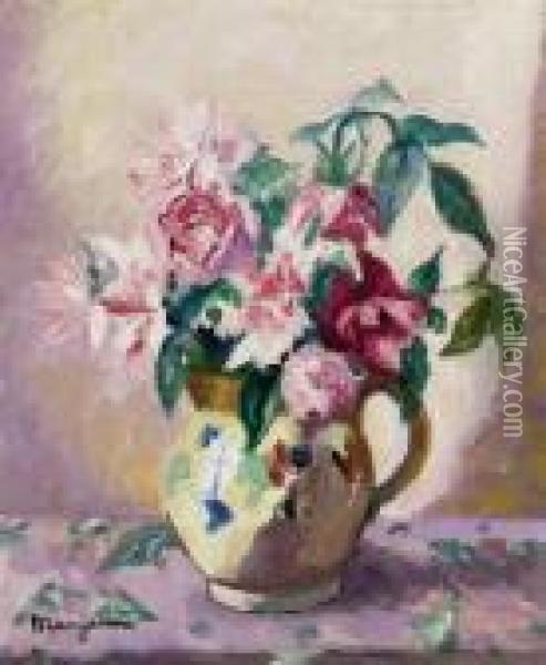 Roses Dans Un Pot Jaune Oil Painting - Henri Charles Manguin