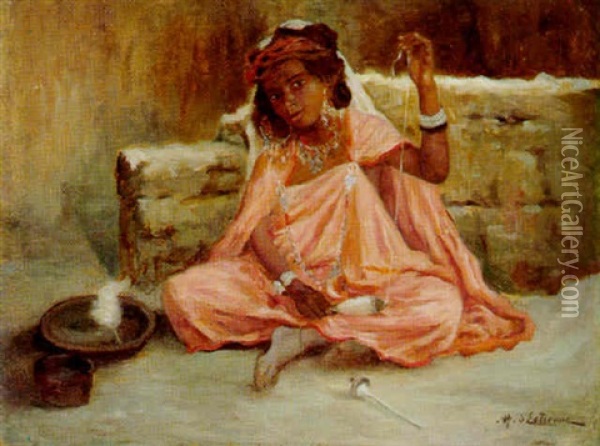 La Jeune Fileuse Oil Painting - Henry d' Estienne
