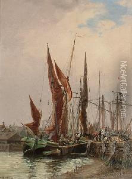 Loading The Boat Oil Painting - Auguste Ballin