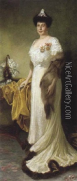 Bildnis Einer Adeligen Dame Oil Painting - Mina Loebell