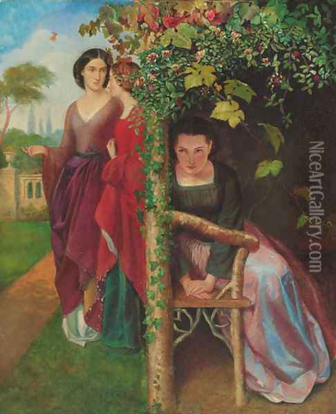 The Eavesdropper Oil Painting - English School