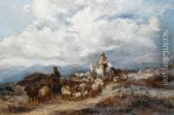 Homeward Bound Across The Moor Oil Painting - Harden Sidney Melville