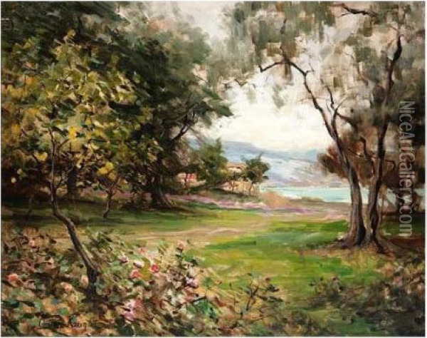A Garden On The Riviere Oil Painting - Louis Aston Knight