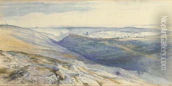 A View Of Jerusalem Oil Painting - Edward Lear