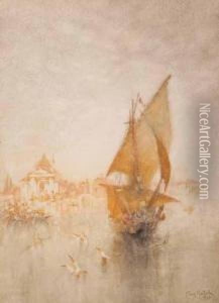 A Hazy Venetian Day Oil Painting - Clara Montalba
