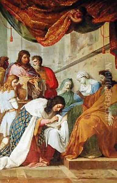 St Louis Healing the Sick Oil Painting - Eustache Le Sueur