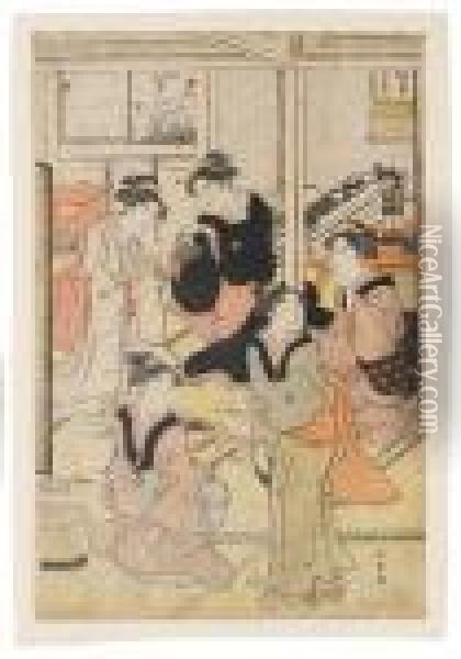 Comprising Three Sheets By Hiroshige I, One Of Oil Painting - Utagawa or Ando Hiroshige