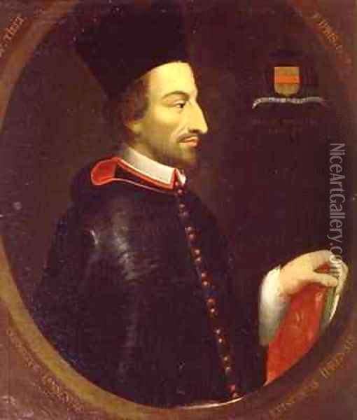 Cornelius Jansen 1585-1638 Bishop of Ypres Oil Painting - L. Duthielt