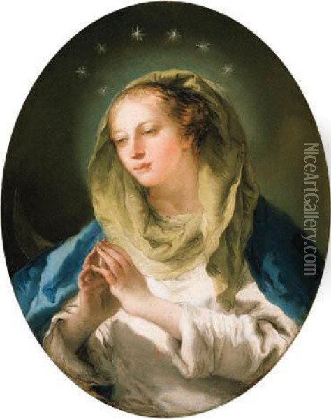 The Madonna Oil Painting - Giovanni Domenico Tiepolo