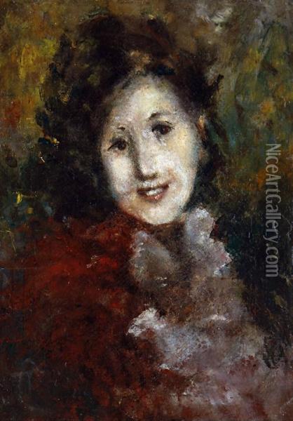 Portrait Of A Woman Oil Painting - Tranquillo Cremona