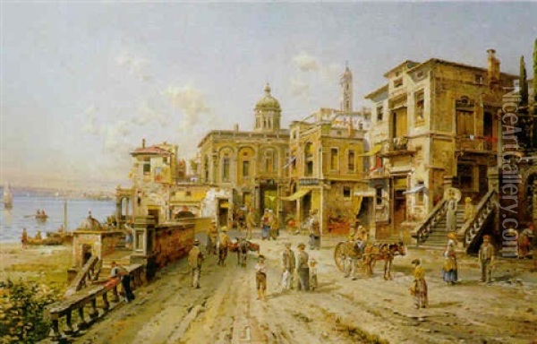 Neapolitanisches Stadtchen An Einem Sonnigen Nachmittag Oil Painting - Leonhard Paulus