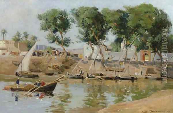 Boating on the River Nile Oil Painting - Frank Dean