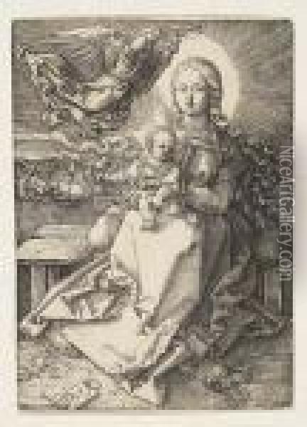 The Virgin And Child Crowned By One Angel Oil Painting - Albrecht Durer