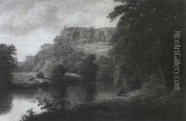 Jackdaw Crag Knaresborough Oil Painting - William Mellor