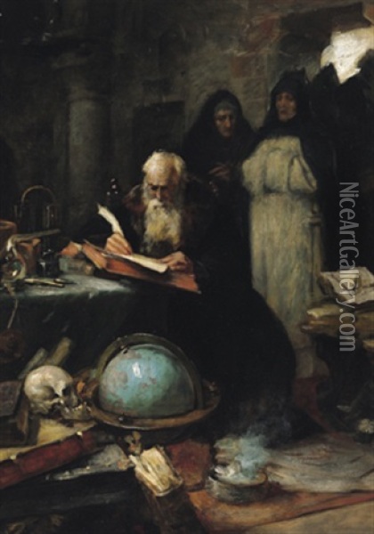 Der Gelehrte Oil Painting - Karl Theodor von Piloty
