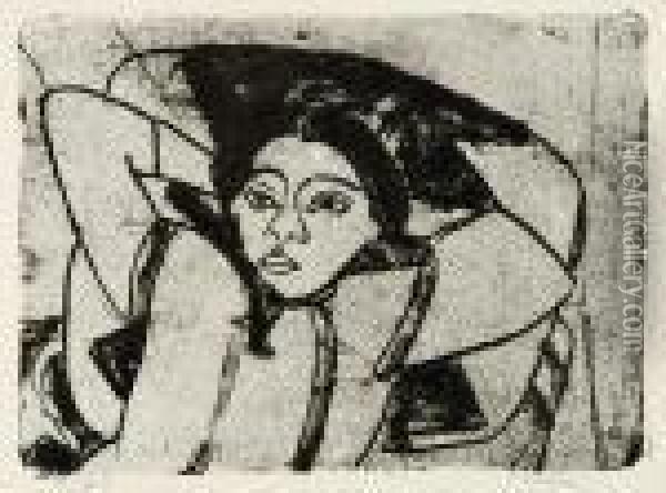 Liegendes Madchen Oil Painting - Ernst Ludwig Kirchner