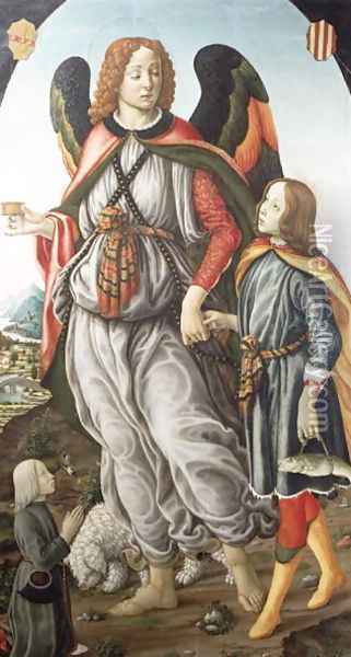 Tobias and the Archangel Raphael Oil Painting - Francesco Botticini
