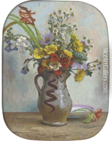 August Flowers Oil Painting - Roger Fry