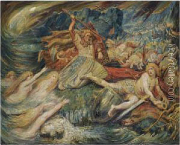 La Mort De Siegfried Oil Painting - Henri Jules Charles De Groux